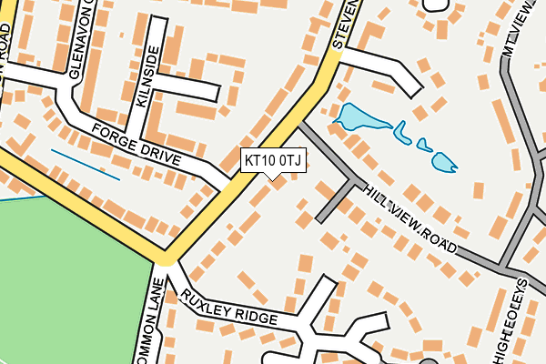 KT10 0TJ map - OS OpenMap – Local (Ordnance Survey)