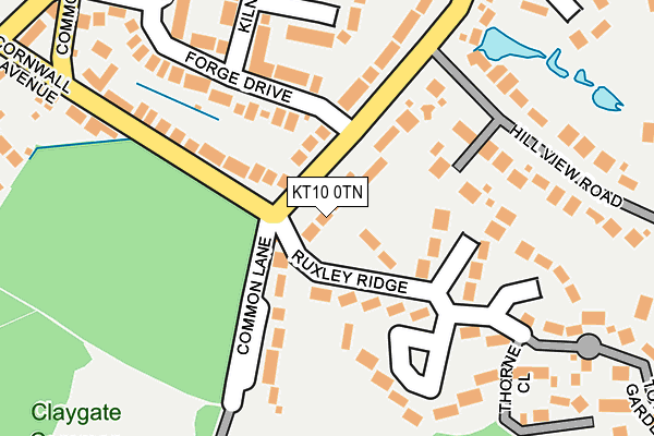 KT10 0TN map - OS OpenMap – Local (Ordnance Survey)