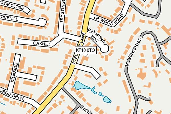 KT10 0TQ map - OS OpenMap – Local (Ordnance Survey)