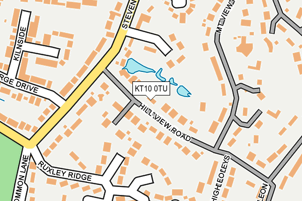 KT10 0TU map - OS OpenMap – Local (Ordnance Survey)