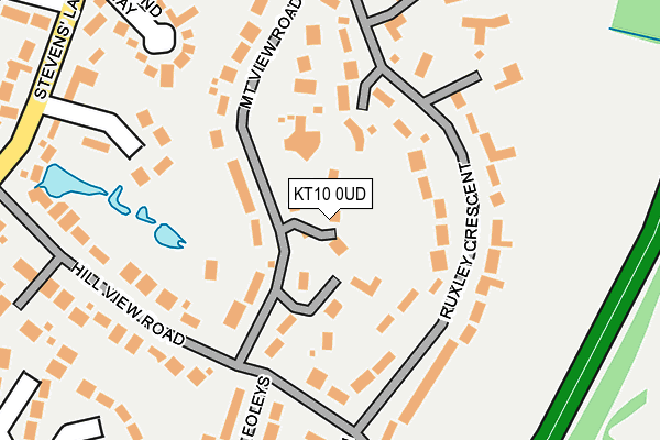 KT10 0UD map - OS OpenMap – Local (Ordnance Survey)