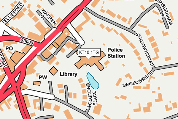 KT10 1TG map - OS OpenMap – Local (Ordnance Survey)