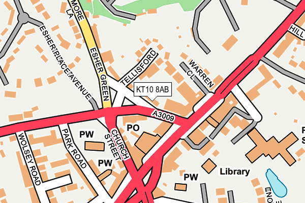 KT10 8AB map - OS OpenMap – Local (Ordnance Survey)