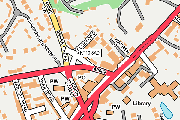 KT10 8AD map - OS OpenMap – Local (Ordnance Survey)