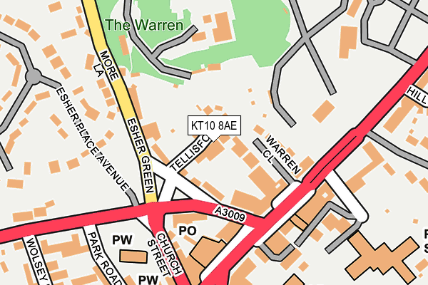 KT10 8AE map - OS OpenMap – Local (Ordnance Survey)