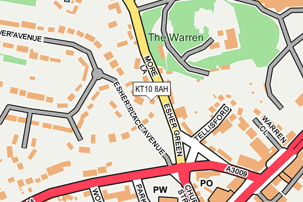 KT10 8AH map - OS OpenMap – Local (Ordnance Survey)