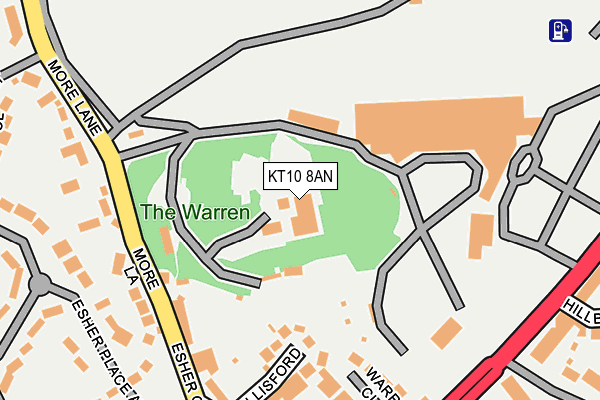 KT10 8AN map - OS OpenMap – Local (Ordnance Survey)