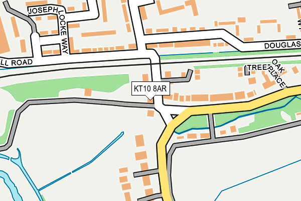 KT10 8AR map - OS OpenMap – Local (Ordnance Survey)
