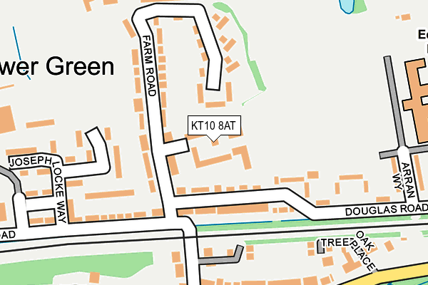 KT10 8AT map - OS OpenMap – Local (Ordnance Survey)