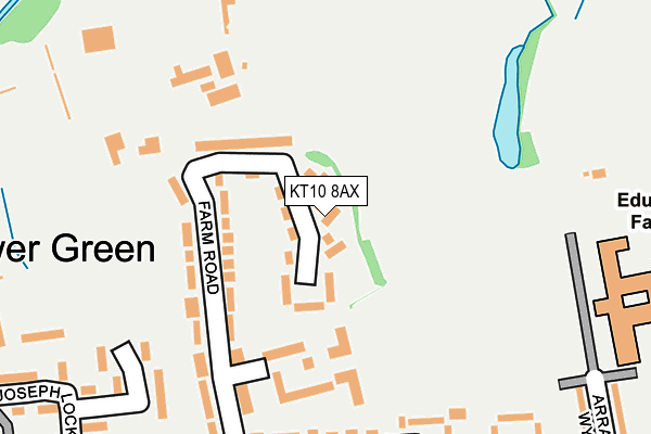 KT10 8AX map - OS OpenMap – Local (Ordnance Survey)