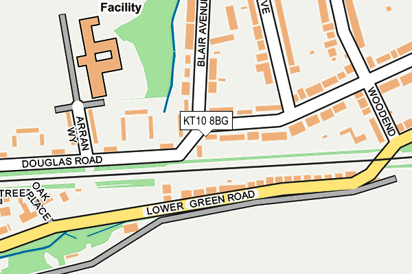 KT10 8BG map - OS OpenMap – Local (Ordnance Survey)