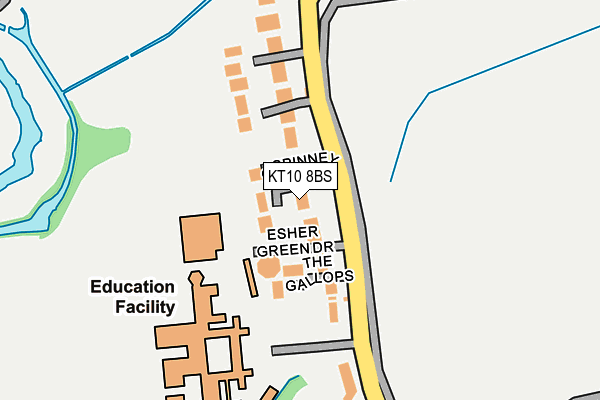 KT10 8BS map - OS OpenMap – Local (Ordnance Survey)