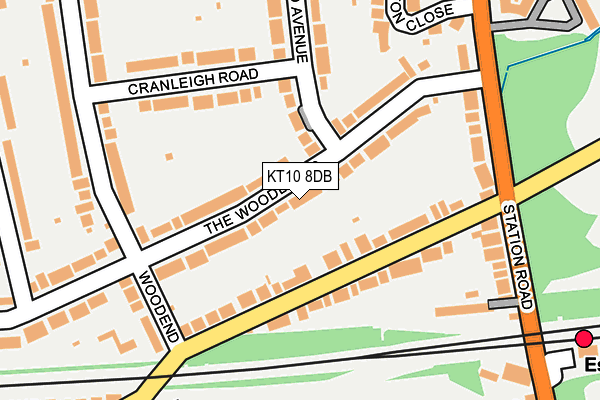 KT10 8DB map - OS OpenMap – Local (Ordnance Survey)