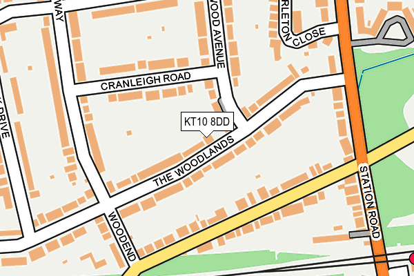 KT10 8DD map - OS OpenMap – Local (Ordnance Survey)