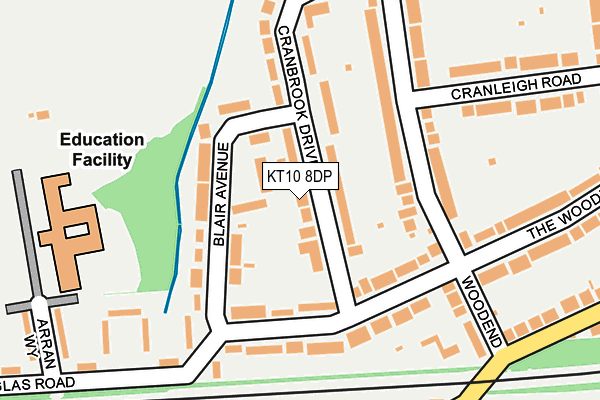KT10 8DP map - OS OpenMap – Local (Ordnance Survey)