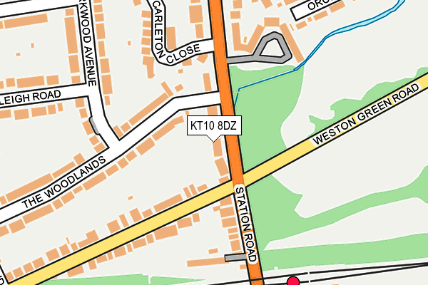 KT10 8DZ map - OS OpenMap – Local (Ordnance Survey)