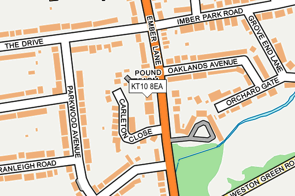 KT10 8EA map - OS OpenMap – Local (Ordnance Survey)