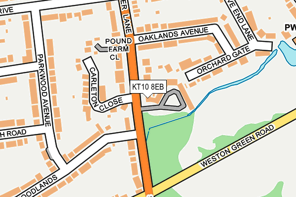 KT10 8EB map - OS OpenMap – Local (Ordnance Survey)