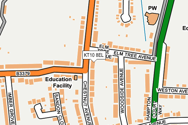 KT10 8EL map - OS OpenMap – Local (Ordnance Survey)