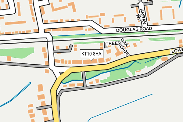 KT10 8HA map - OS OpenMap – Local (Ordnance Survey)