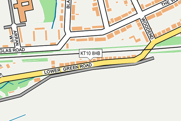 KT10 8HB map - OS OpenMap – Local (Ordnance Survey)