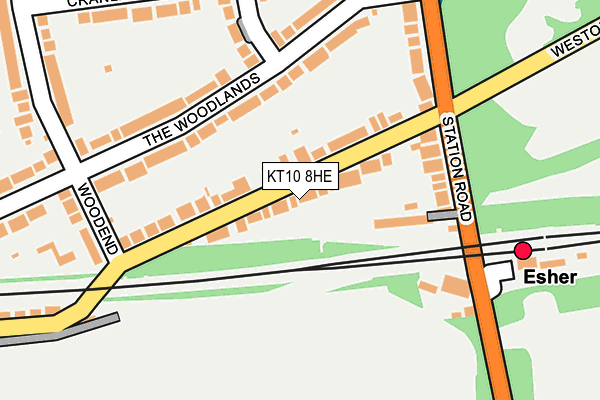 KT10 8HE map - OS OpenMap – Local (Ordnance Survey)