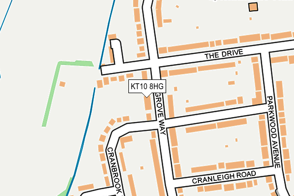 KT10 8HG map - OS OpenMap – Local (Ordnance Survey)