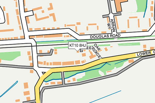 KT10 8HJ map - OS OpenMap – Local (Ordnance Survey)