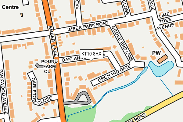 KT10 8HX map - OS OpenMap – Local (Ordnance Survey)