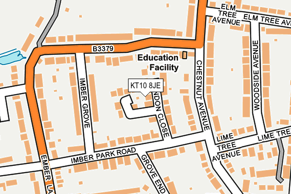 KT10 8JE map - OS OpenMap – Local (Ordnance Survey)