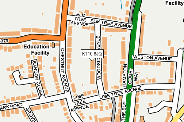 KT10 8JQ map - OS OpenMap – Local (Ordnance Survey)