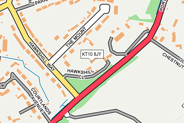 KT10 8JY map - OS OpenMap – Local (Ordnance Survey)