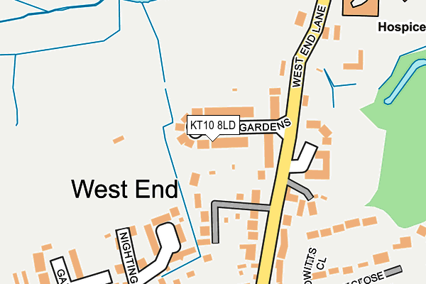 KT10 8LD map - OS OpenMap – Local (Ordnance Survey)
