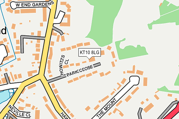 KT10 8LG map - OS OpenMap – Local (Ordnance Survey)