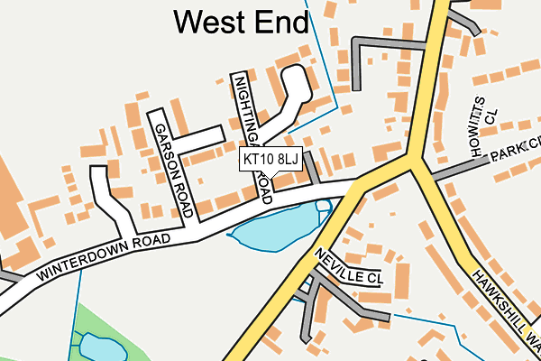 KT10 8LJ map - OS OpenMap – Local (Ordnance Survey)