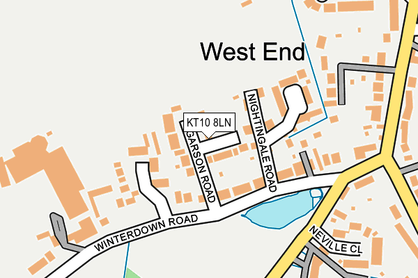 KT10 8LN map - OS OpenMap – Local (Ordnance Survey)
