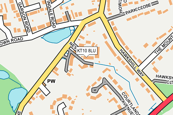 KT10 8LU map - OS OpenMap – Local (Ordnance Survey)