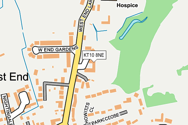 KT10 8NE map - OS OpenMap – Local (Ordnance Survey)