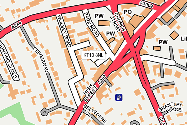 KT10 8NL map - OS OpenMap – Local (Ordnance Survey)