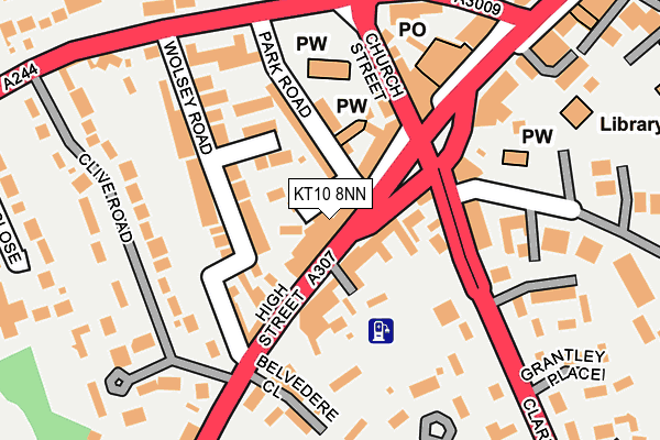KT10 8NN map - OS OpenMap – Local (Ordnance Survey)