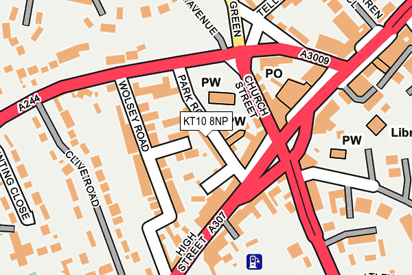 KT10 8NP map - OS OpenMap – Local (Ordnance Survey)