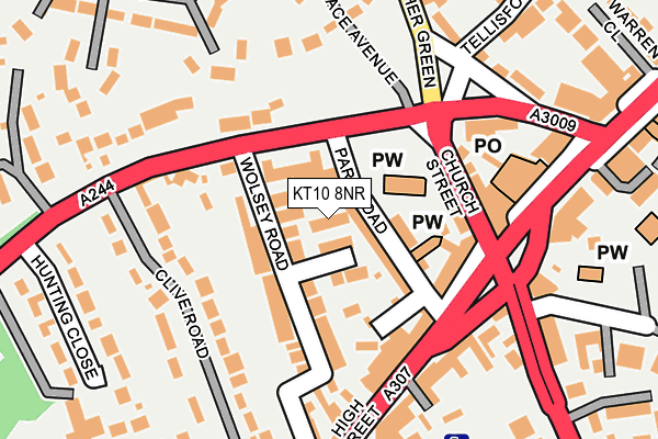 KT10 8NR map - OS OpenMap – Local (Ordnance Survey)