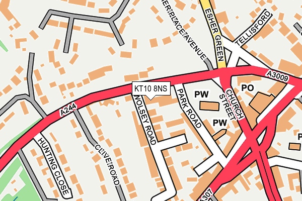 KT10 8NS map - OS OpenMap – Local (Ordnance Survey)