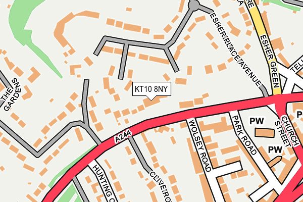 KT10 8NY map - OS OpenMap – Local (Ordnance Survey)