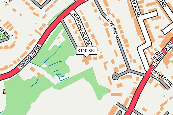 KT10 8PJ map - OS OpenMap – Local (Ordnance Survey)