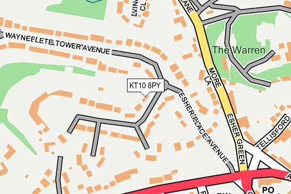 KT10 8PY map - OS OpenMap – Local (Ordnance Survey)