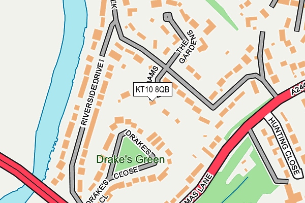 KT10 8QB map - OS OpenMap – Local (Ordnance Survey)