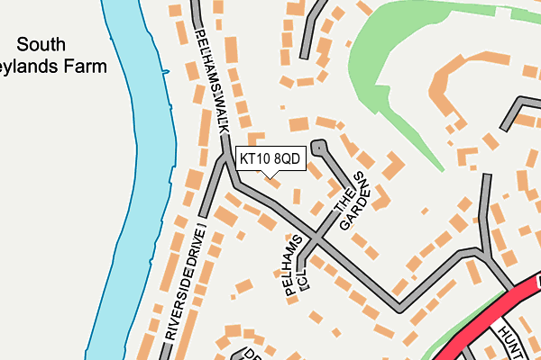 KT10 8QD map - OS OpenMap – Local (Ordnance Survey)