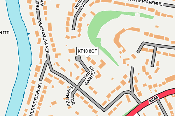 KT10 8QF map - OS OpenMap – Local (Ordnance Survey)