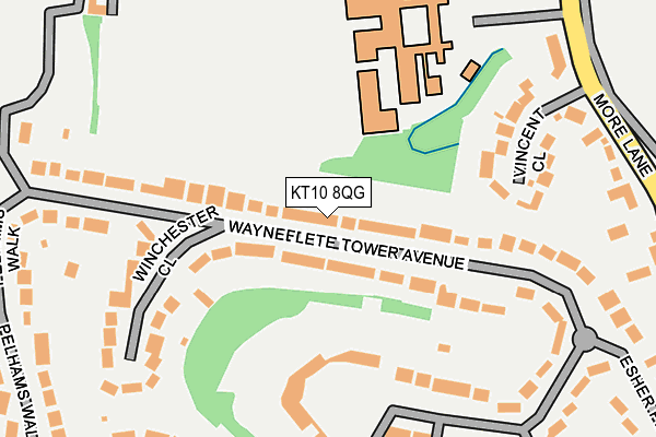 KT10 8QG map - OS OpenMap – Local (Ordnance Survey)